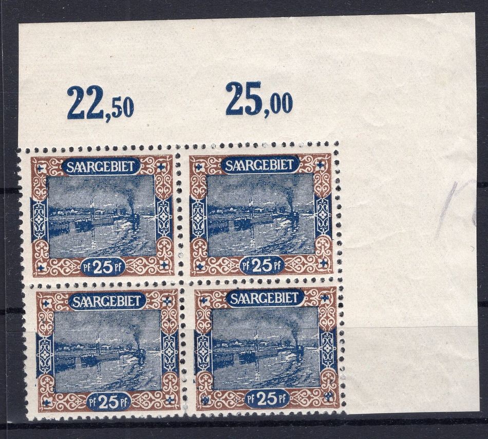 Saar 56E Corner Edge-VB ** MNH Post Fresh (FA0114)