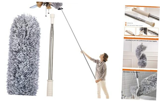 Dusters for Cleaning High Ceiling Fan,  Microfiber Feather Duster with 30'' to