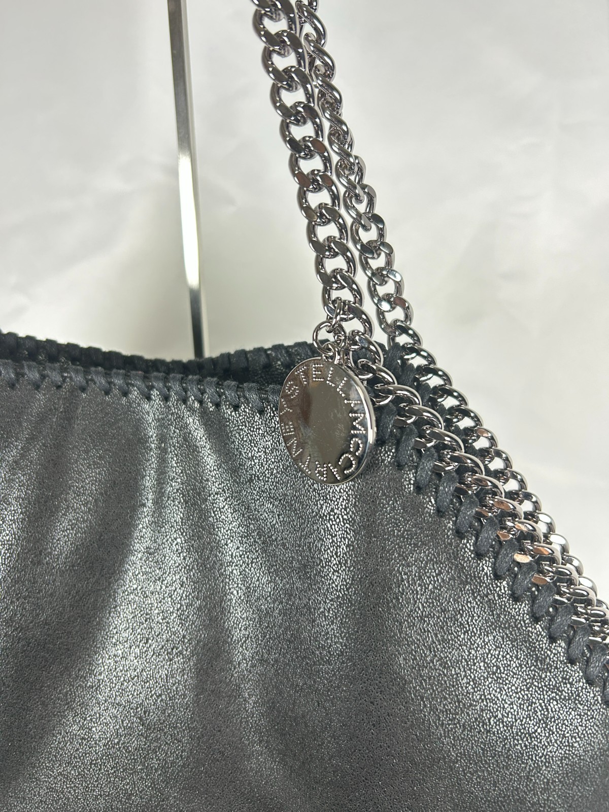 Stella McCartney Falabella Fold-Over Tote Shoulder Bag Black beautiful UK 122610