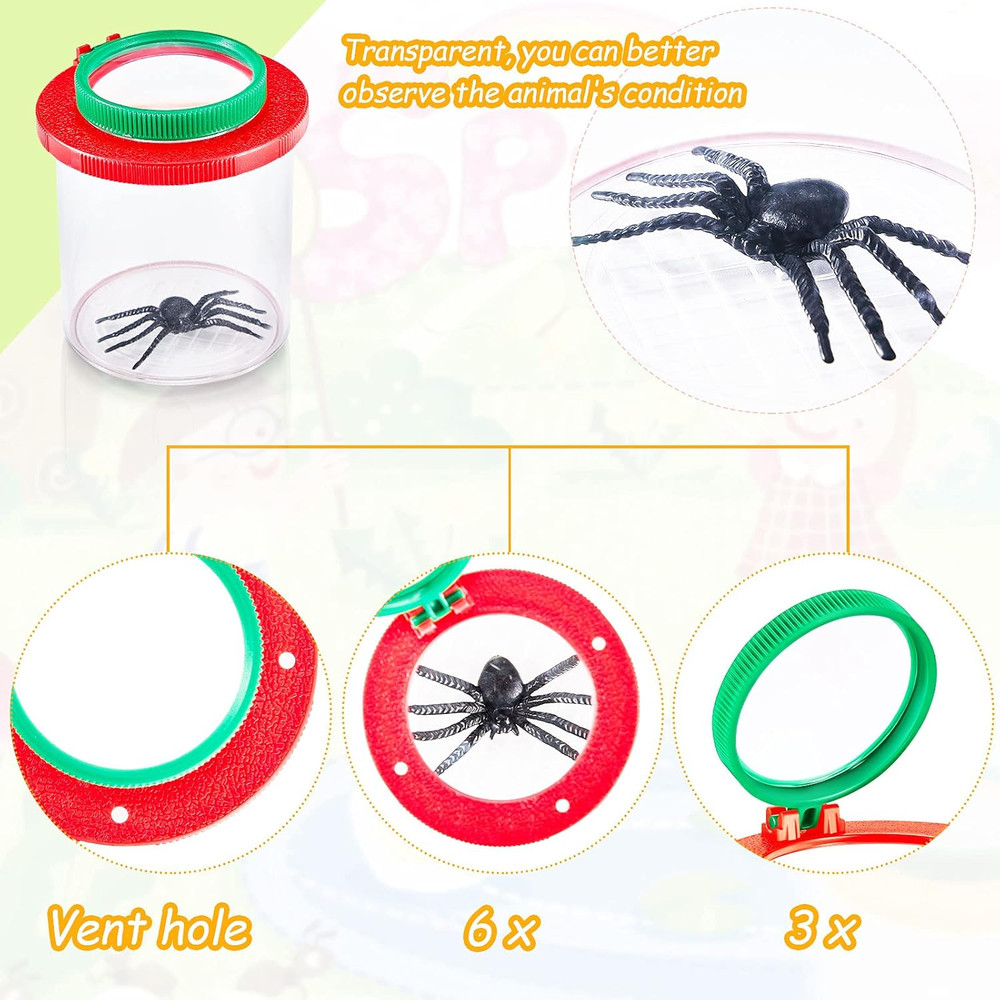 2 Pieces Bug Jars Insect Viewer Catcher Bug Magnifying Insect Cage Container for