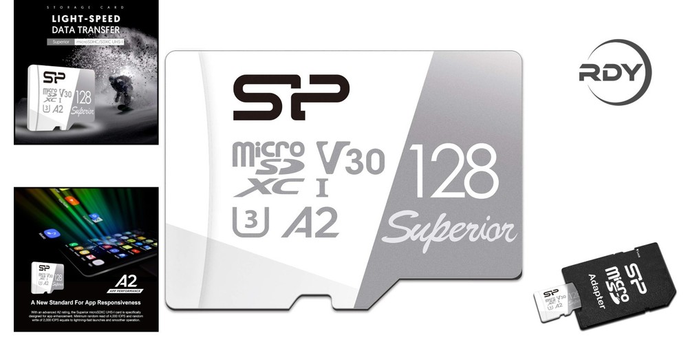 Superior 128GB Micro SDXC Card - Waterproof, Shockproof & Fast Transfer