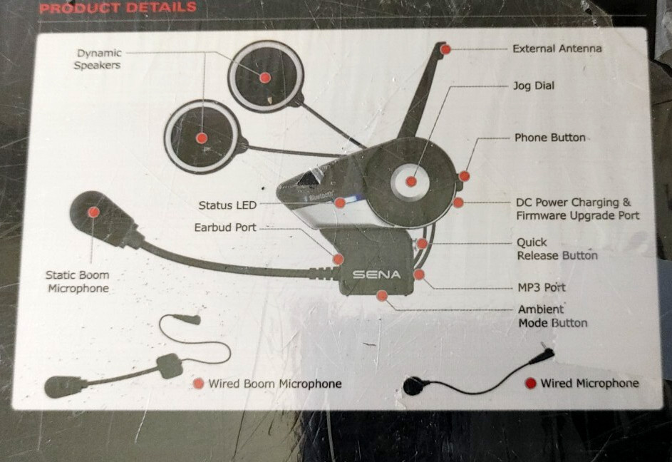 Single SENA 20S BlueTooth 4.1 Motorcycle Helmet Communication Intercom Headset