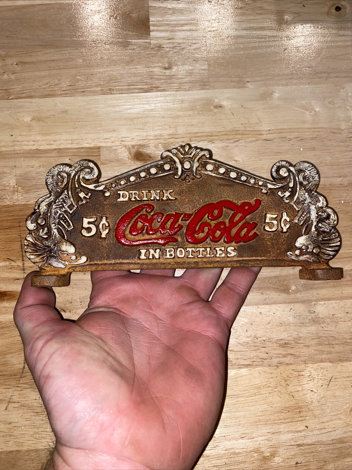 Coca Cola Cash Register Plaque Sign Coke Collector Soda Fountain Patina Metal