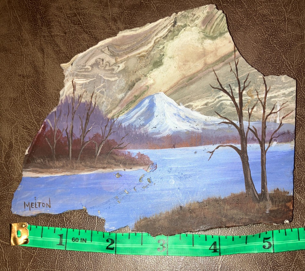 Painted Scene On Morrisonite Jasper, Signed by Catherine Melton