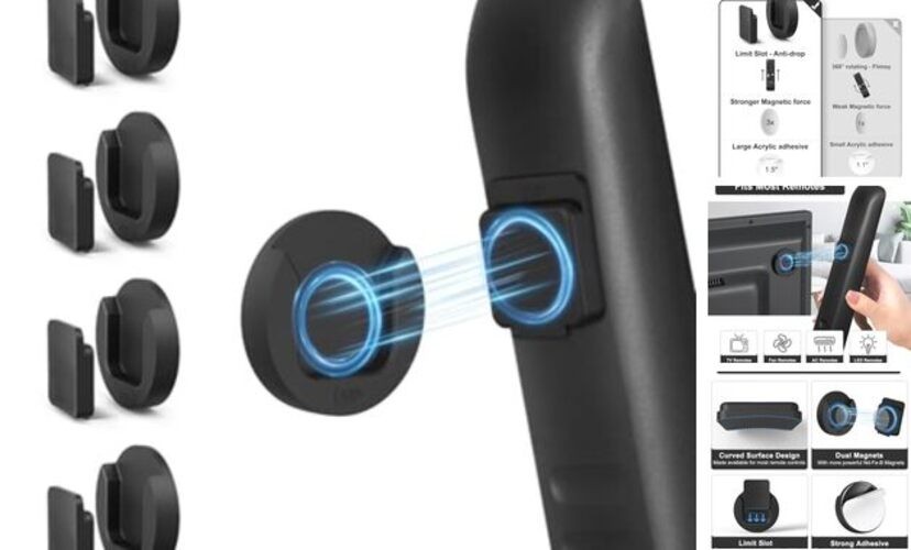 Magnetic Remote Control Holder Wall Mount, 4 Pack TV Remote Control Black
