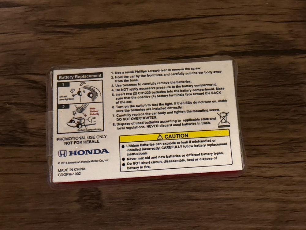 2016 Honda Civic Coupe Keychain, new/unopened
