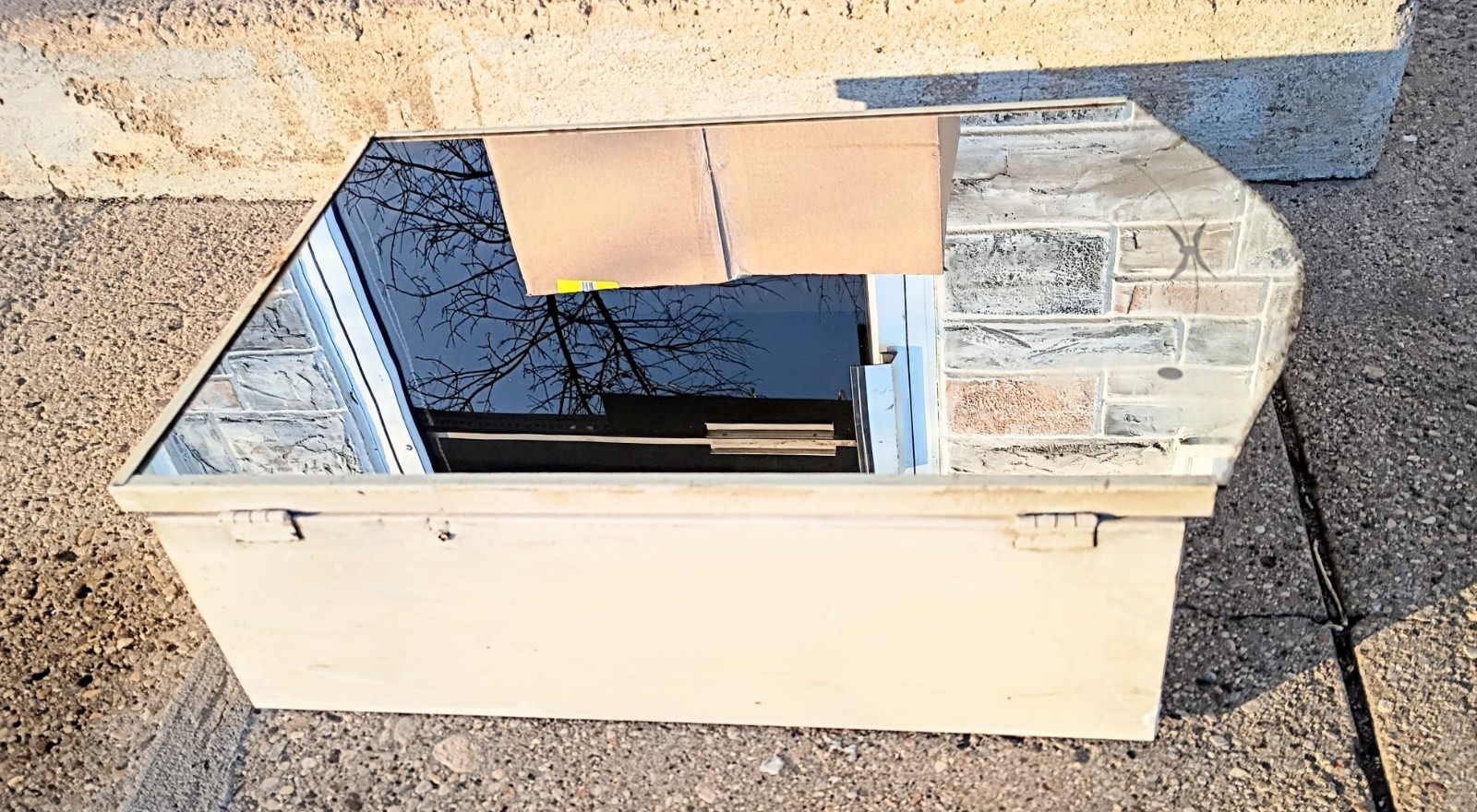 Vintage Metal Wall Mount Medicine Cabinet Arched Door Mirror Etched Lines & Dots