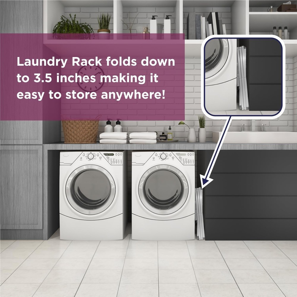BLACK+DECKER Laundry Organization Expandable/Collapsible Clothes Drying Rack. Es