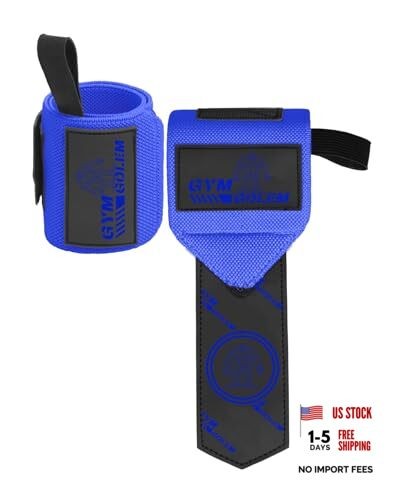Wrist Wraps - 18-Inch Premium Support Wraps with Thumb Loop for Blue