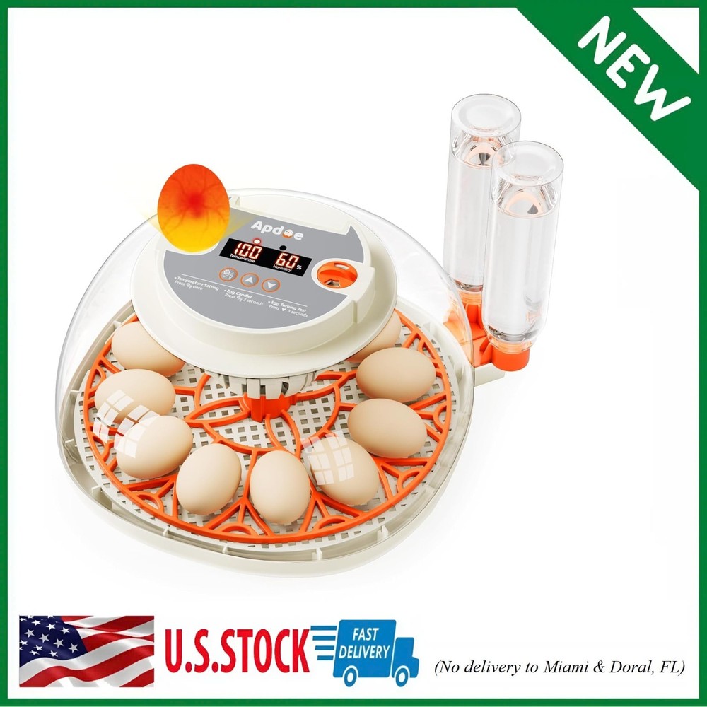 Egg Incubator with Temperature and Humidity Control, HatchPro 12, Orange