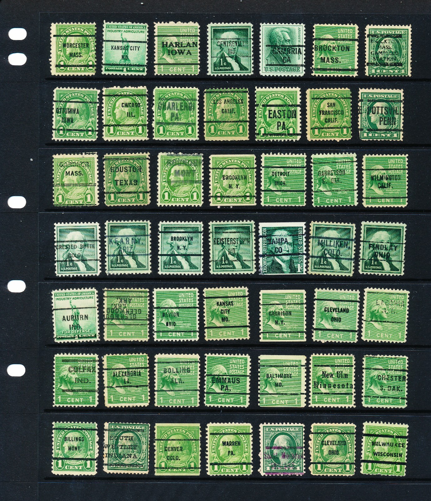 Early Precancel Stamp Collection