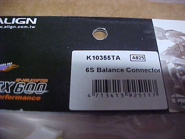ALIGN K10355TA = 6S BALANCE CONNECTOR (NEW)