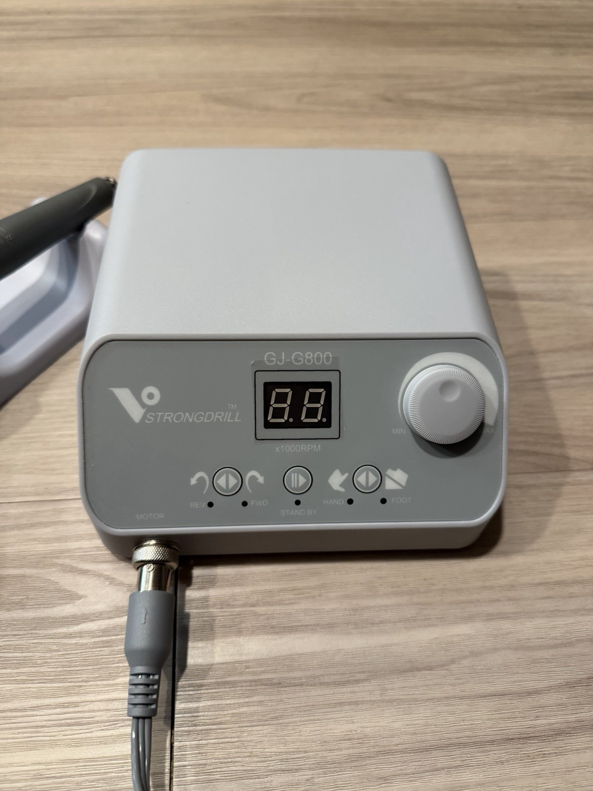 StrongDrill GJ-G800 Electric Nail Drill, Variable Speed, Foot Pedal, Handpiece