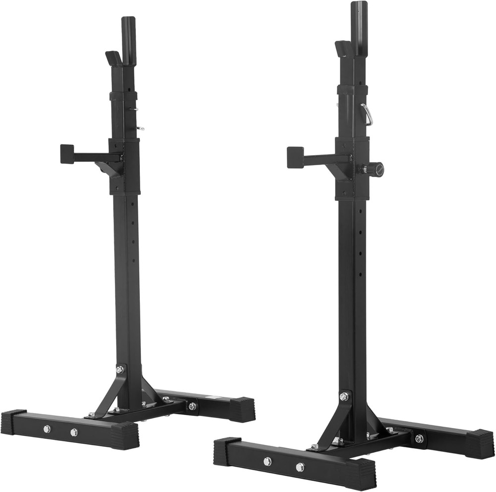 Squat Rack Adjustable Barbell Bench Press Stands 40"-66" Multi-Function Sturdy