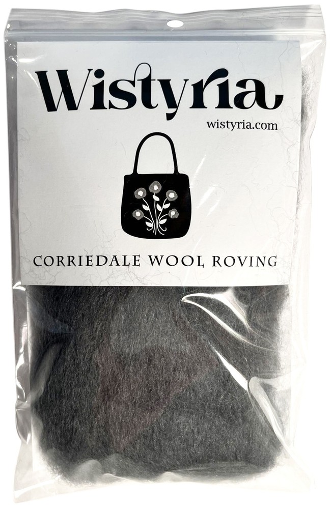 Wool Roving 12" .22oz Smoke