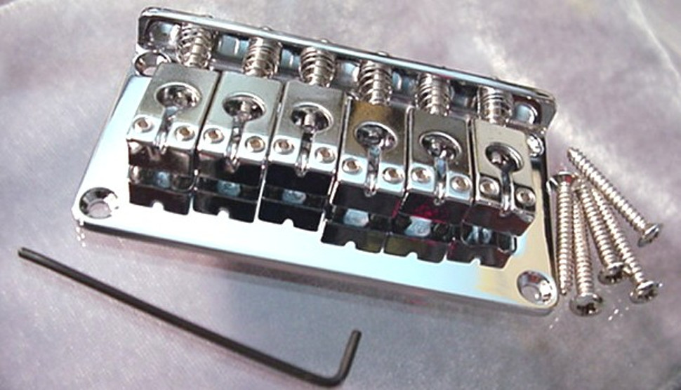 CHROME THROUGH BODY ELECTRIC GUITAR BRIDGE