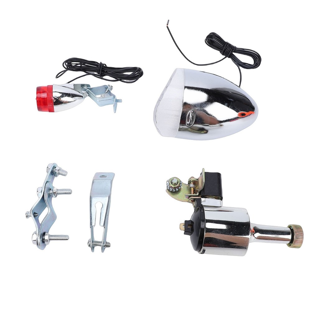 Durable Bicycle Generator Headlight&Tail Light Kit Easy Installation Safety Set