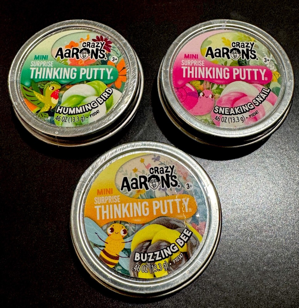 Aaron's Crazy Thinking Putty, Humming Bird, Buzzing bee, Sneaking Snail