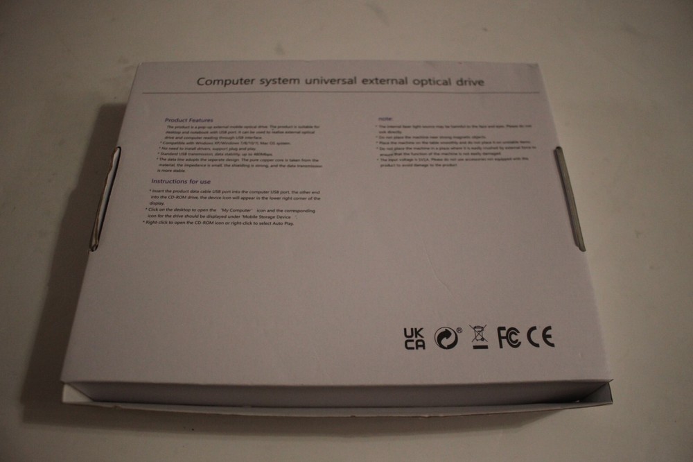 USB COMPUTER SYSTEM EXTERNAL ULTRA THIN UNIVERSAL OPTICAL DRIVE