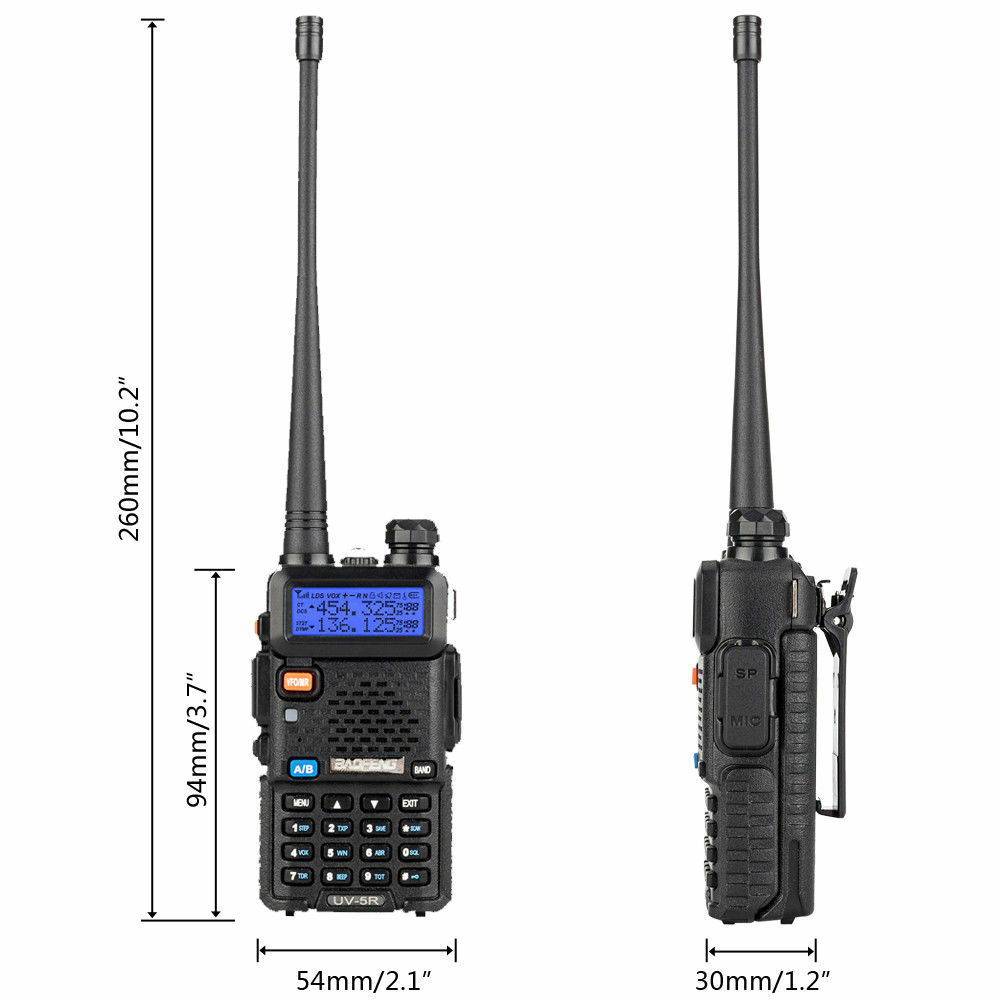 US 2x Baofeng UV-5R Dual-Band V/UHF FM Transceiver Ham Two-way Radio Scanner