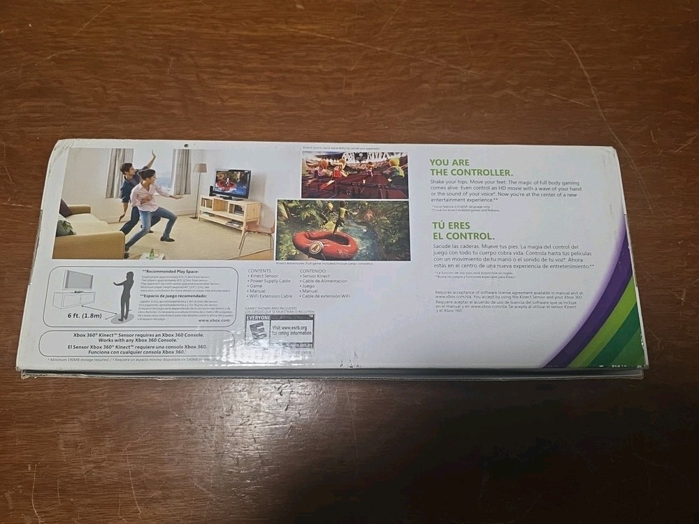 XBOX 360 Kinect Sensor Bundle With Kinect Adventures Games NEW OPEN BOX COMPLETE