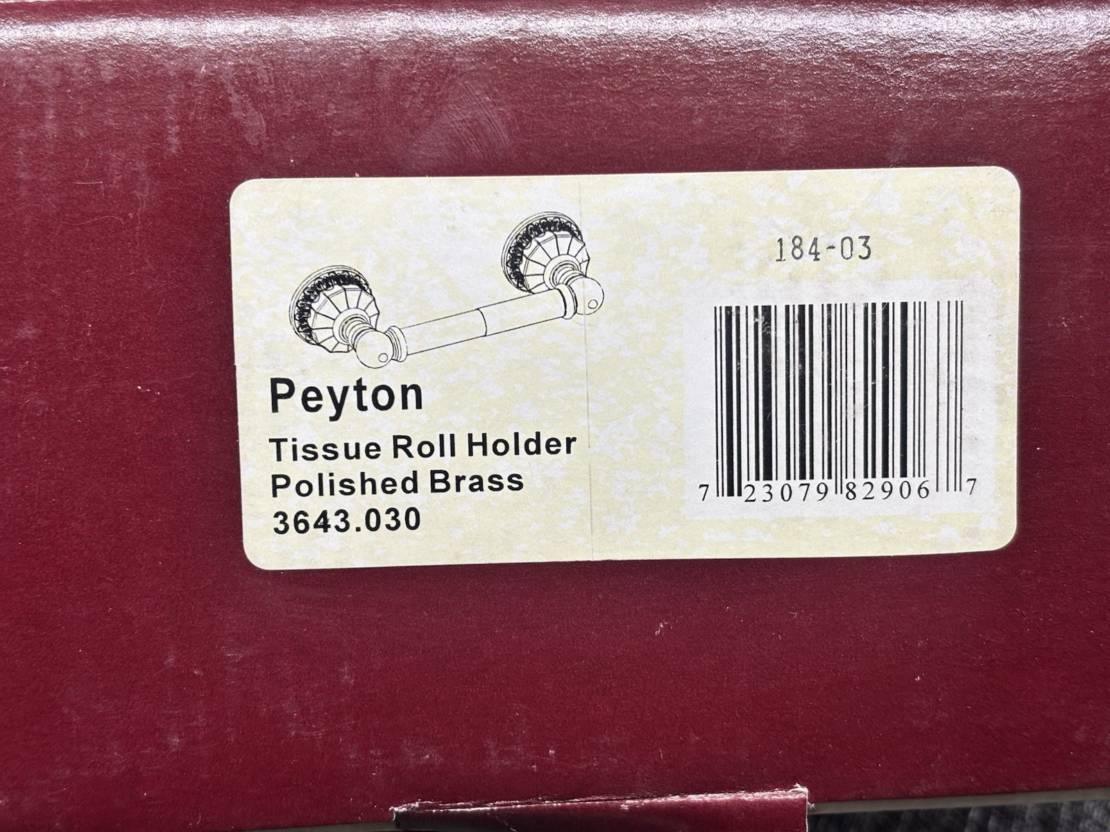 Baldwin Brass Polished Brass Tissue Roll Holder PEYTON NIB