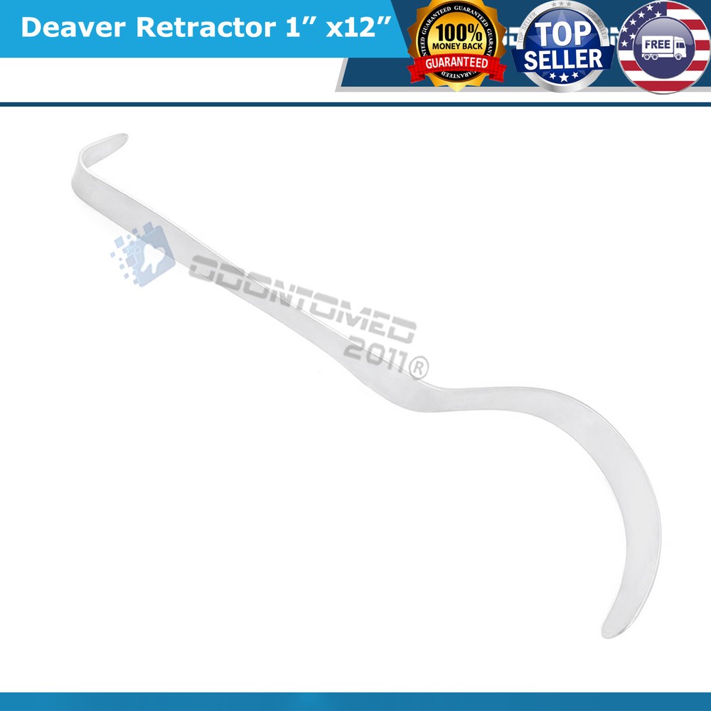 DEAVER Retractor SOLID HANDLE Surgical Instrument 1"x12"