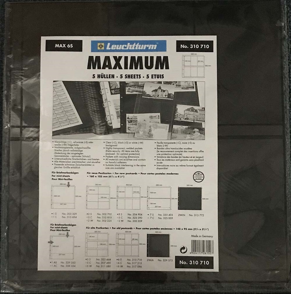 Lighthouse Maximum Wide Pages 6 Pockets Vintage Postcards Vertical Black Sheets