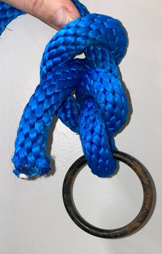 QUALITY KNOTTED BLUE THICK ROUND TRAINING HALTER & LEAD ROPE