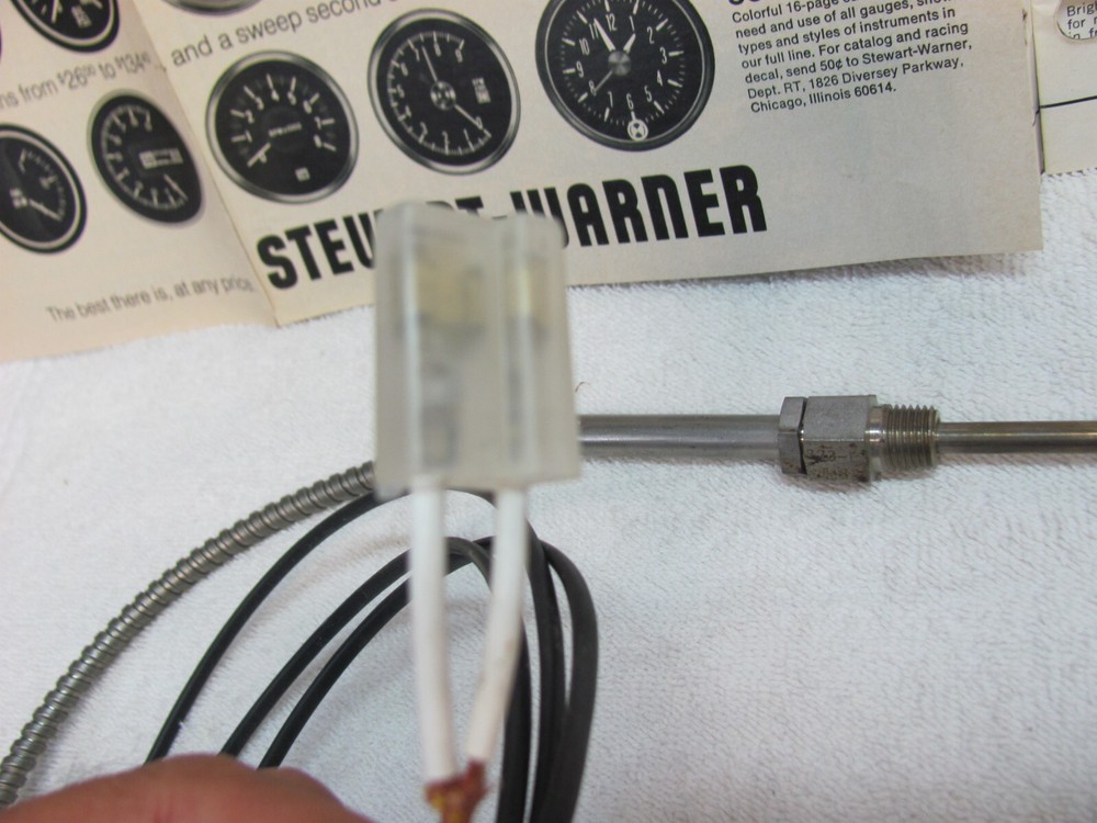 Vintage Stewart Warner Pyrometer Thermocouple 323-E Temperature sensor