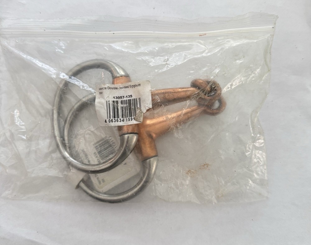 Horze Copper Lozenge Link Eggbutt SnaffleBit with 125 mm Mouthpiece