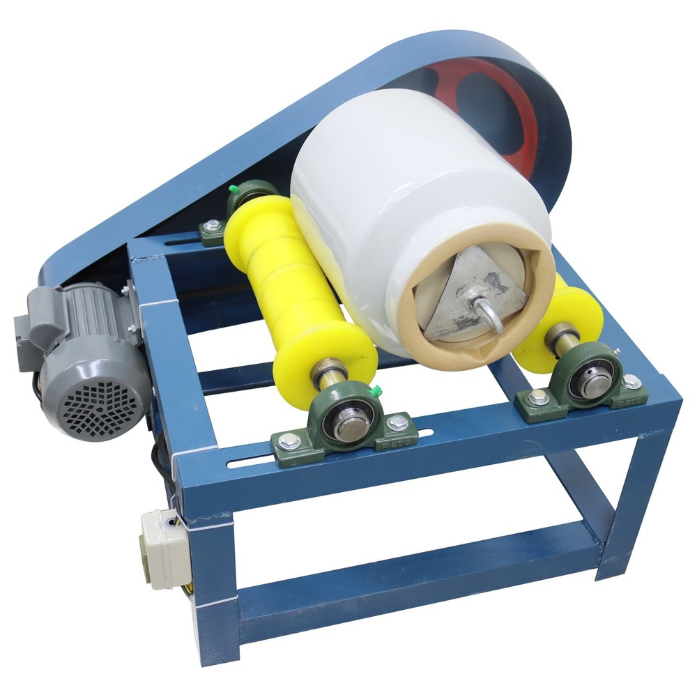 Full Rubber Roller Lab Horizontal Ball Mill grinder 10L Single Ceramic Can 220V