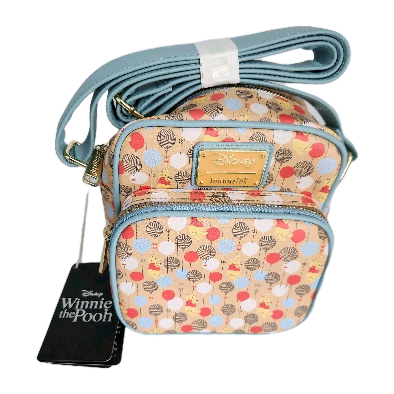 Loungefly Disney Winnie The Pooh Balloons All Over Print Crossbody Bag Purse NWT