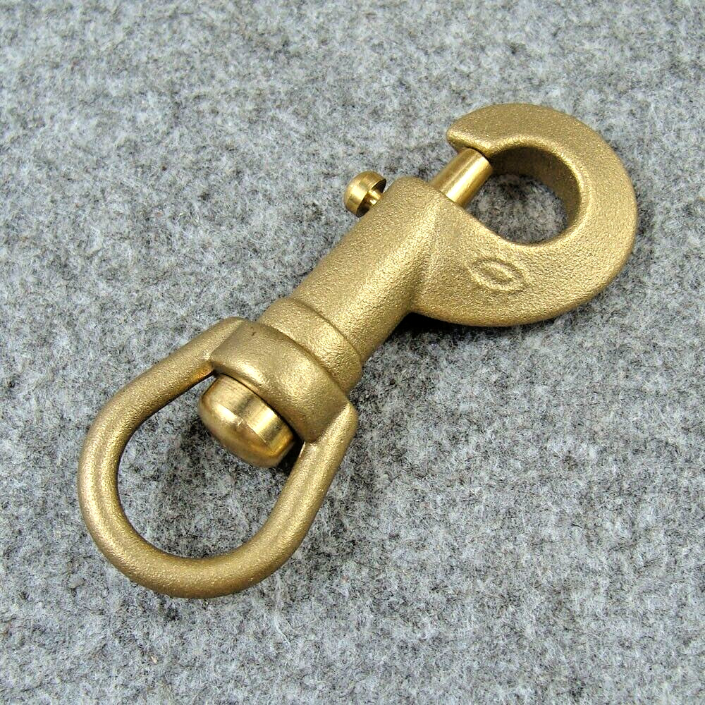 3.18" Solid Brass Swivel Eye Bolt Snap Hook Trigger Hook Brass Snap Clip