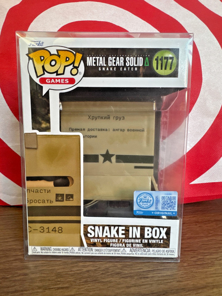 Funko Pop! Metal Gear Solid 1177 Snake In Box GameStop Exclusive + Protector