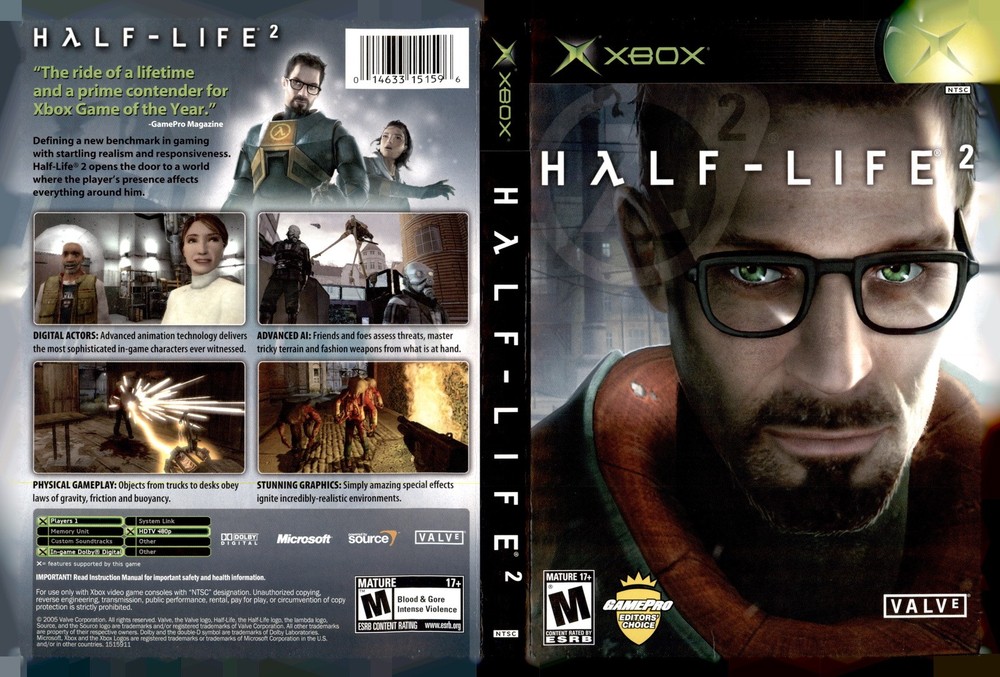 Half-Life 2 Microsoft Xbox No Game Art Insert Only Used