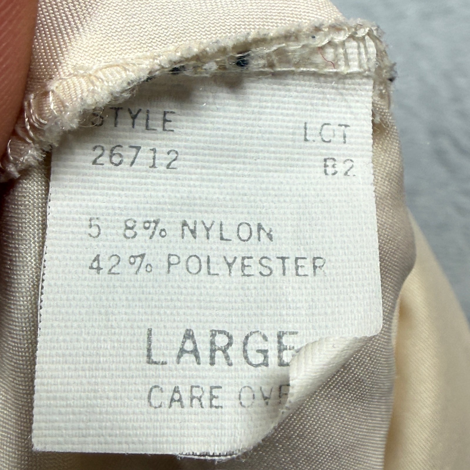 Vintage Christian Dior Slip Top & Skirt Women L Cream Satin Lace Hem READ