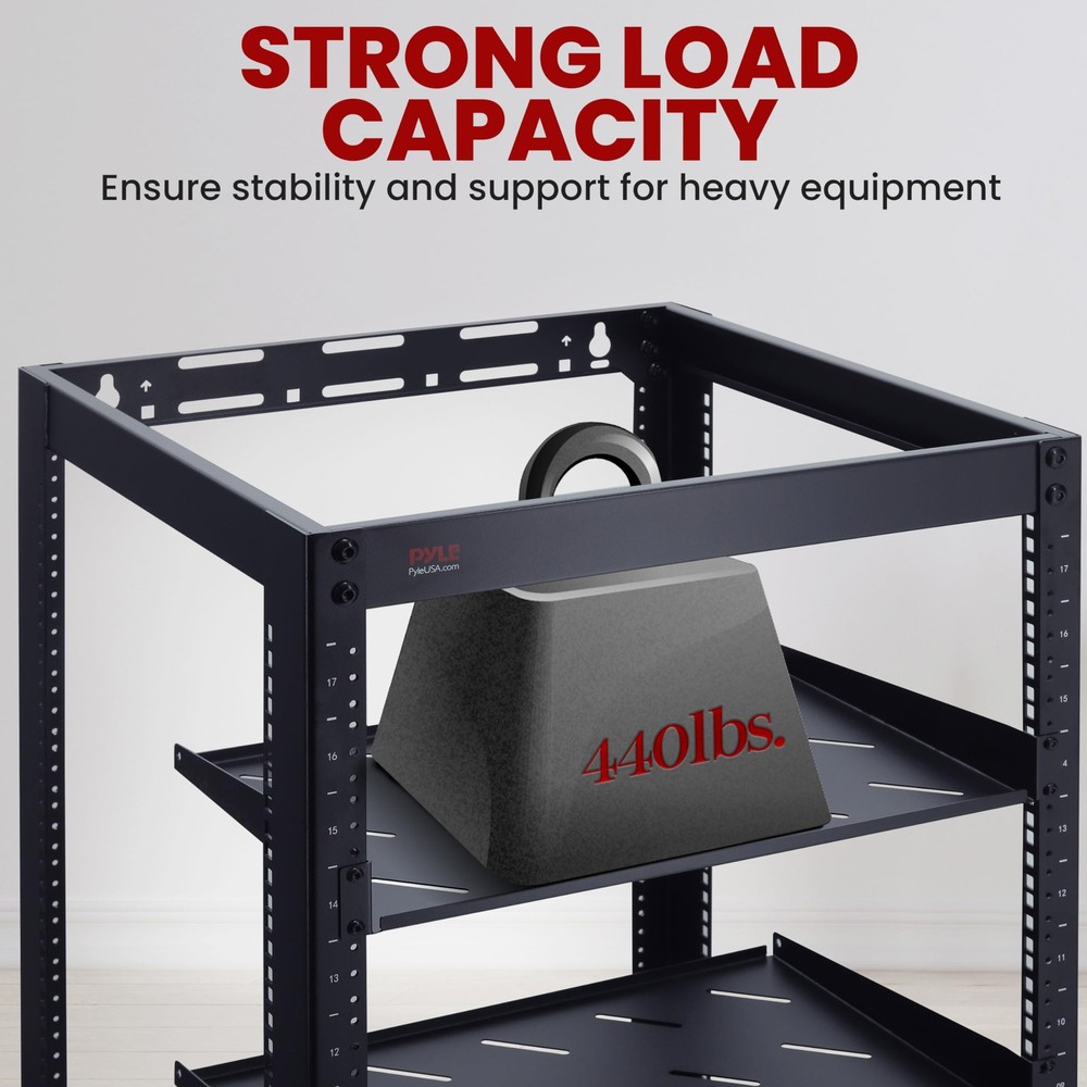 Pyle 20U Open Frame Server Rack - Wall Mount Network Rack for Servers