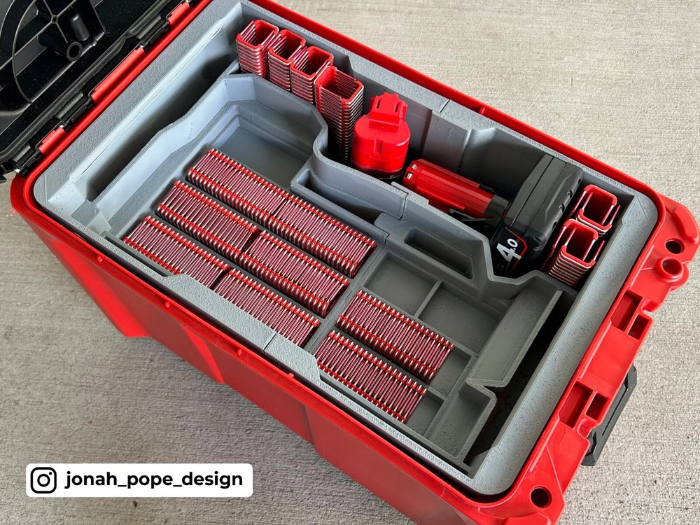 M12 Cable Stapler UPPER Insert for Milwaukee Packout | Jonah Pope (Insert Only)