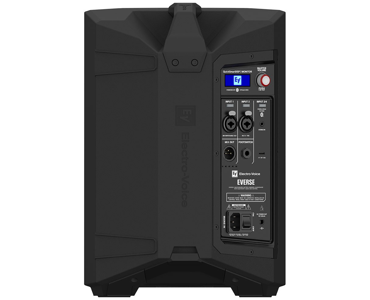 EV Electro-Voice EVERSE8 Black 8" Battery Powered Active Bluetooth Speaker