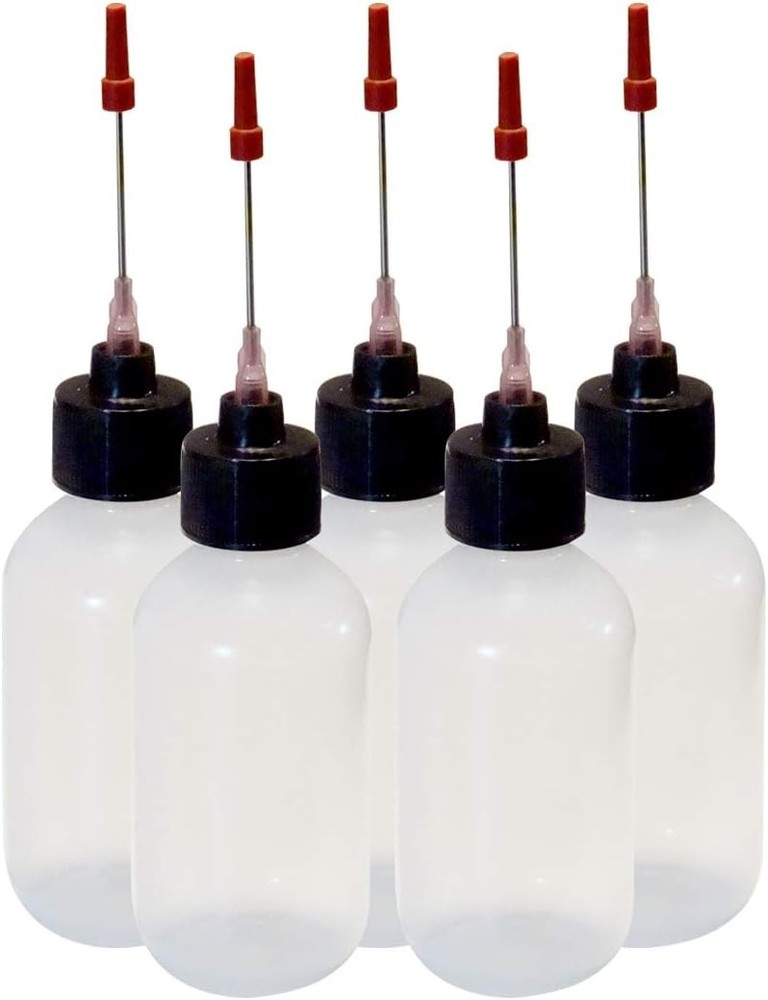 5-2oz Plastic Squeeze Bottles 1.5" Stainless Applicators stainless