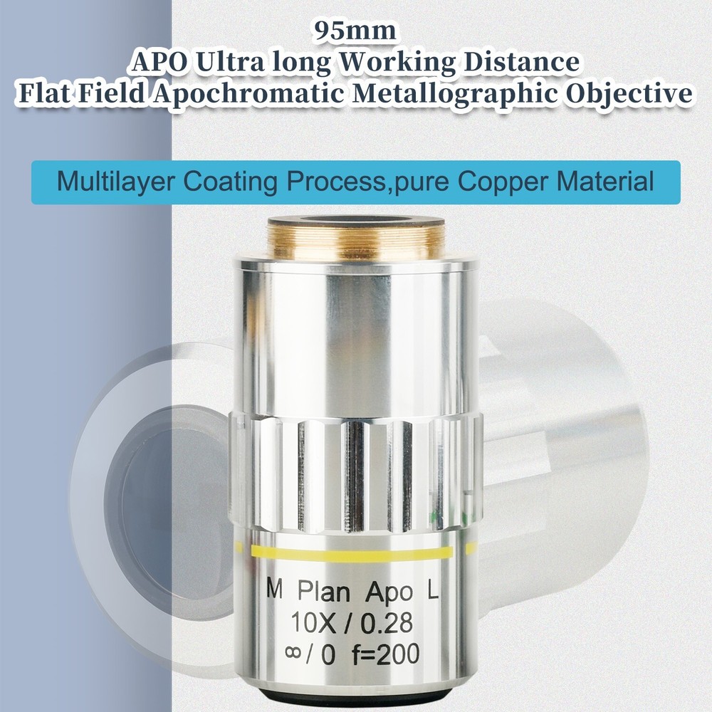 10X Infinite far Long Working Distance Metallographic Microscope objective