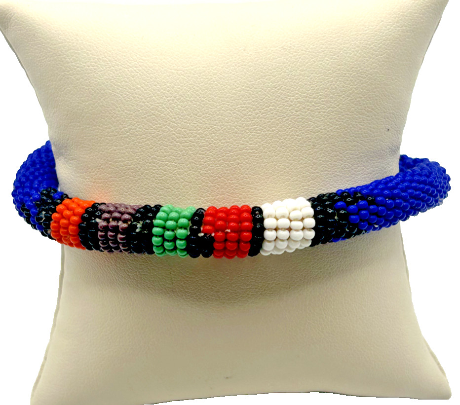 Multicolor Beaded Round Bangle – Stackable Boho Style With Vibrant Charm