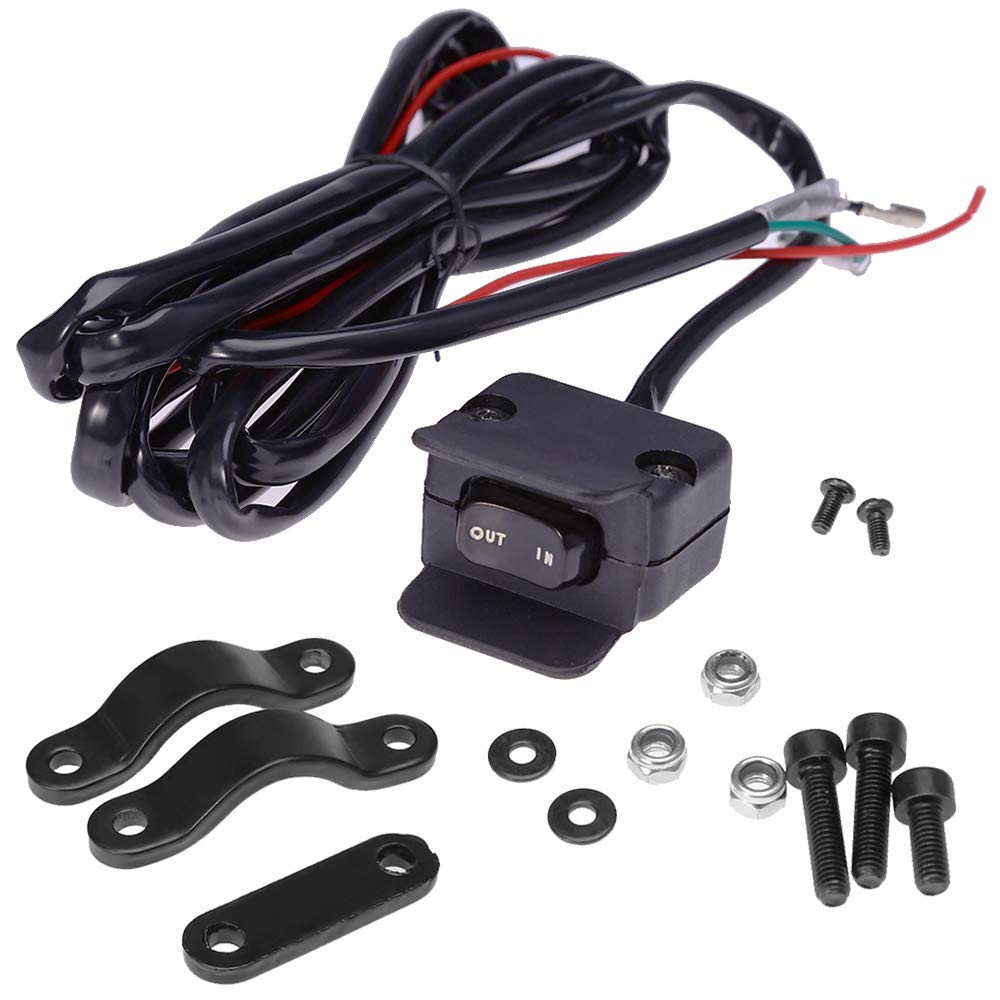 12V Winch Rocker Thumb Switch with Mounting Bracket for Various Brands