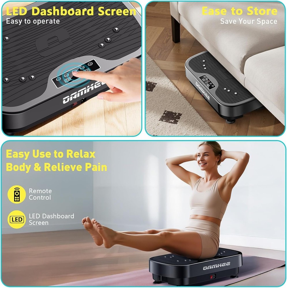 Vibration Plate Exercise Machine, 9 Modes Vibrating Platform