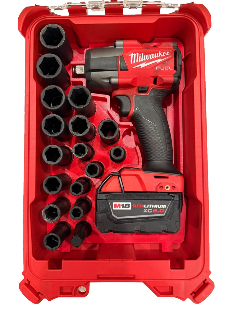 Milwaukee Packout Insert  1/2” Socket SHOCKWAVE Metric 10-24mm & Impact (Black)