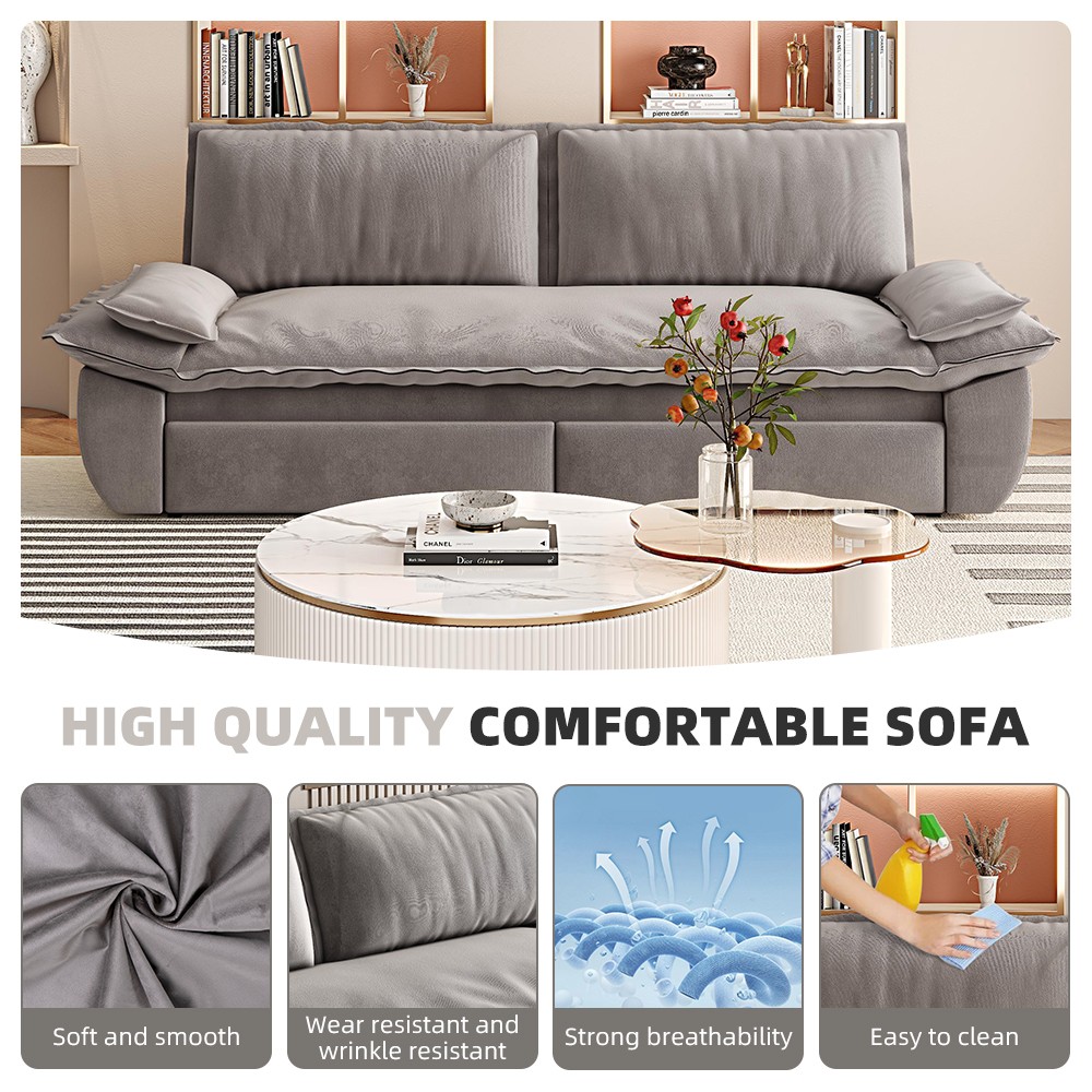 73.2" Queen Pull Out Sofa Bed,3-in-1 Convertible Sleeper Sofa,Multi-Functio