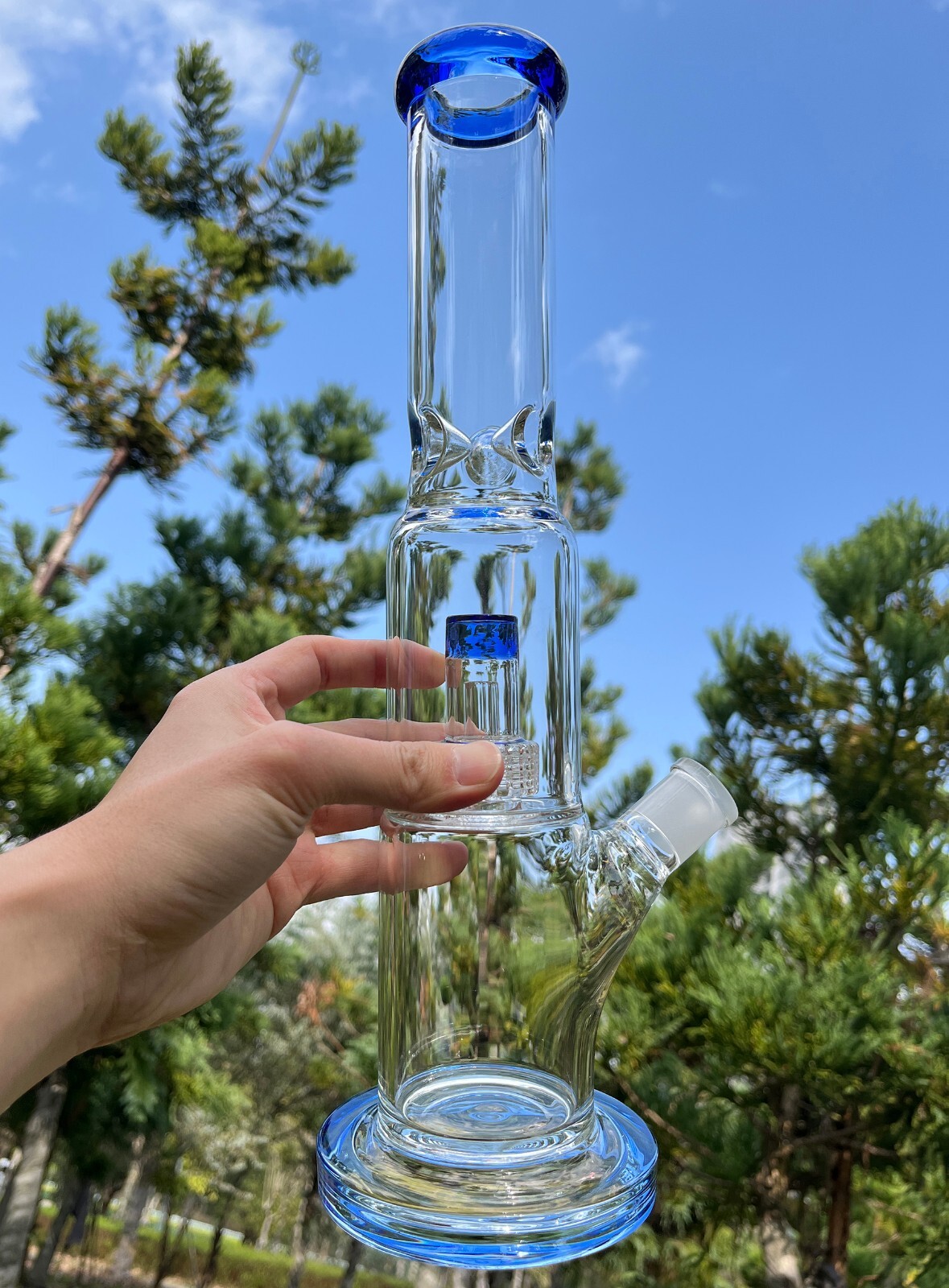 15'' Heavy Glass Bong Smoking Hookah Thick Percolate Water Pipe Beaker 14mm Bowl