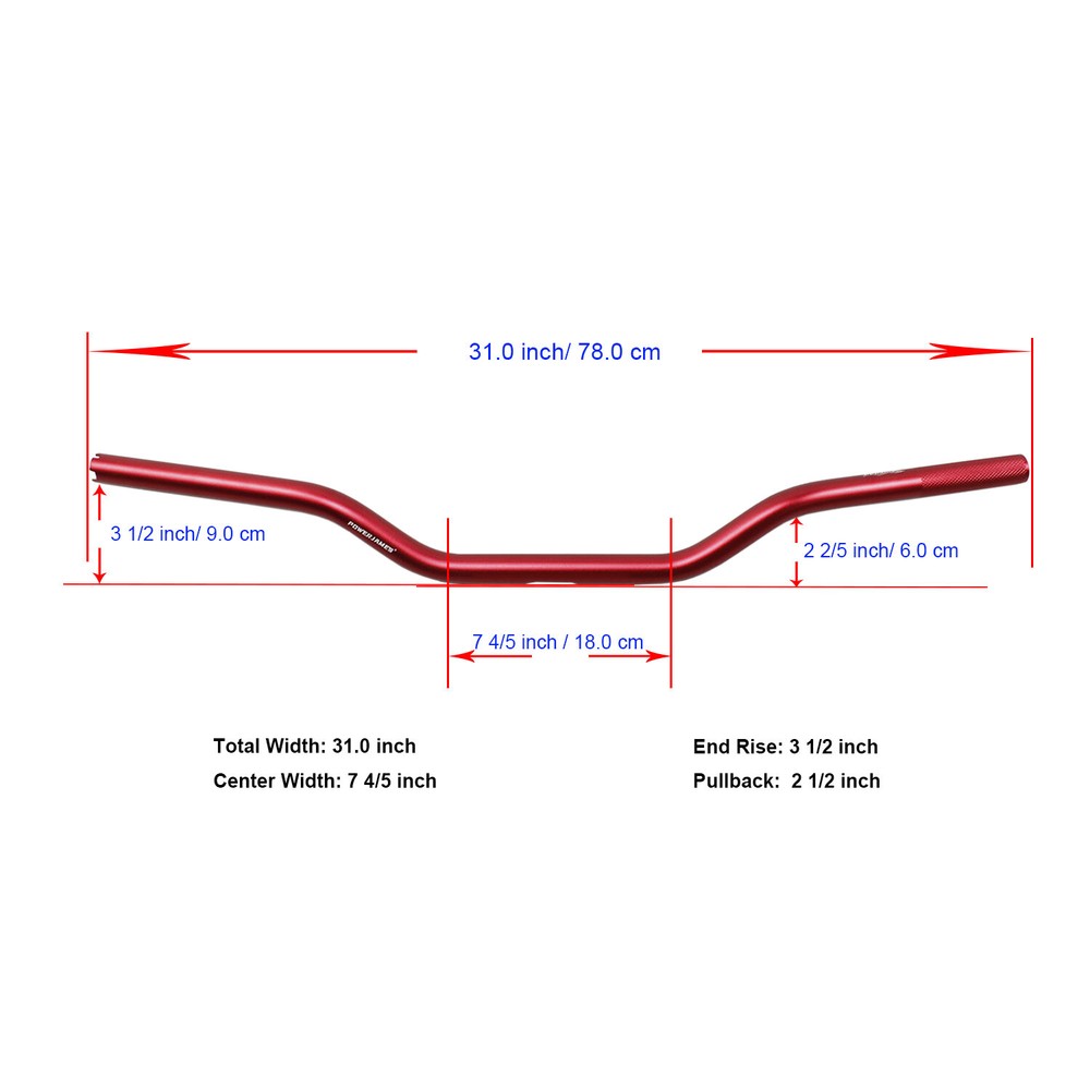 1.0" Red Handlebar 2.5" Pullback Drag Bar For Harley FXLRST FXBB Dyna FXDWG FXDF