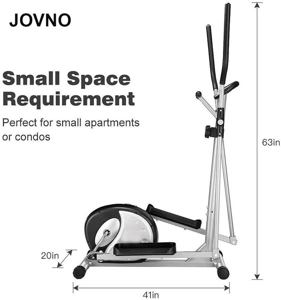 JOVNO Magnetic Elliptical Machine Trainer Smooth Quiet Driven Home Gym Exerciser